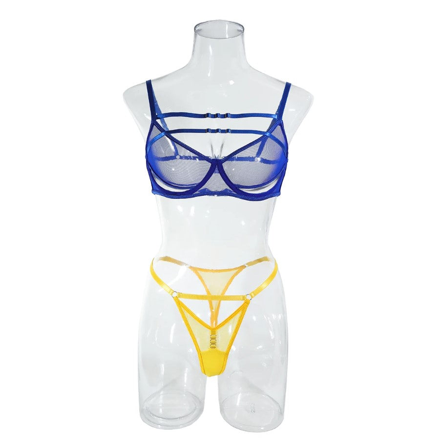 Sheer Blue n Yellow Set