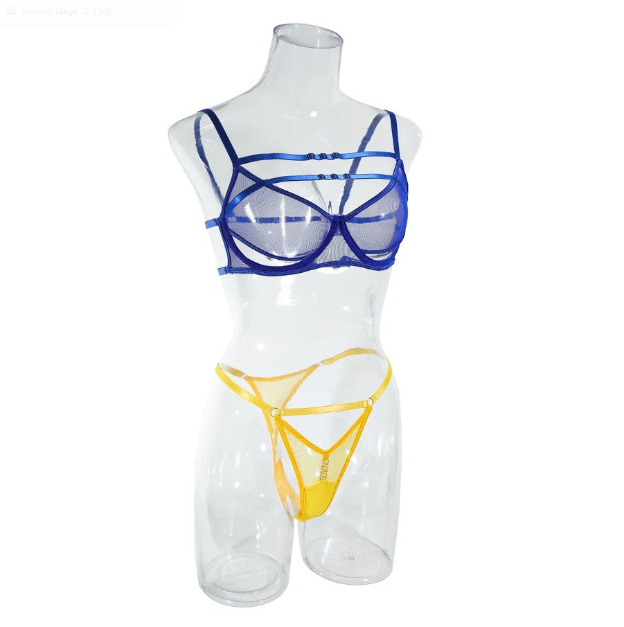 Sheer Blue n Yellow Set