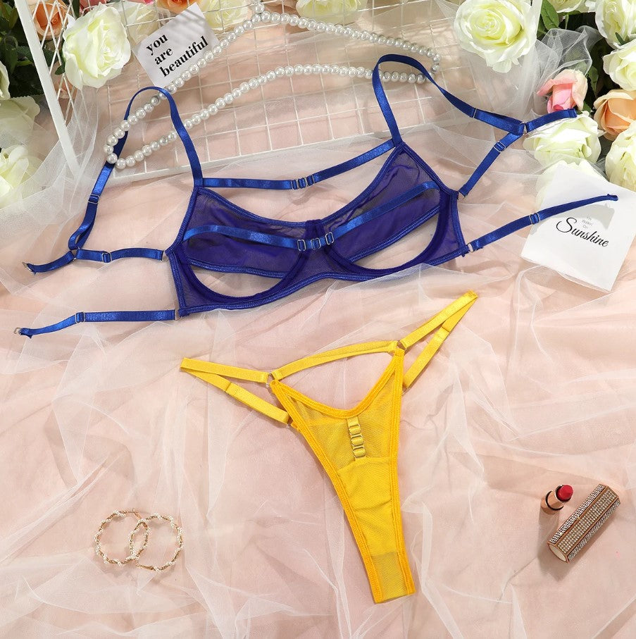 Sheer Blue n Yellow Set